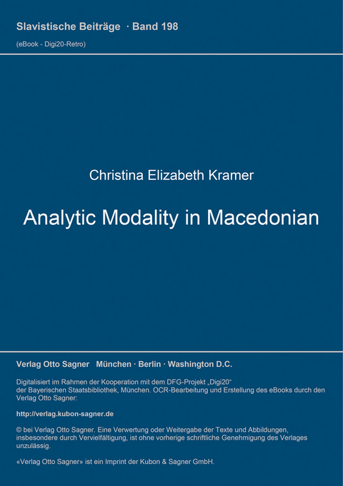 Analytic Modality in Macedonian - Christina Elizabeth Kramer