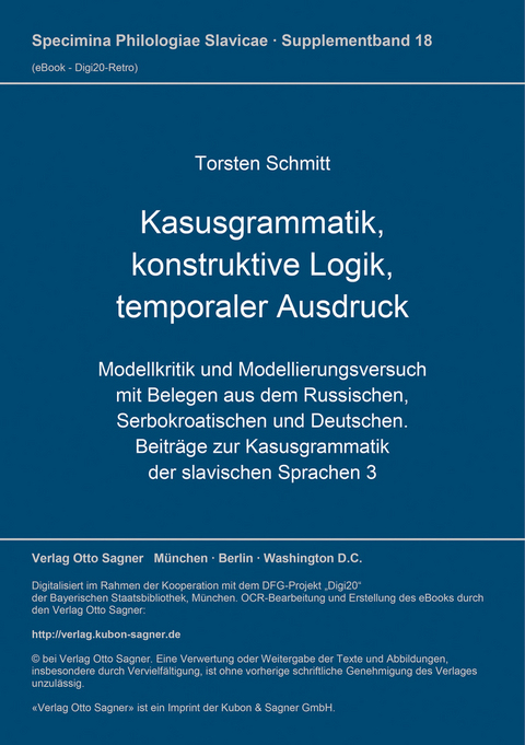 Kasusgrammatik, konstruktive Logik, temporaler Ausdruck - Torsten Schmitt