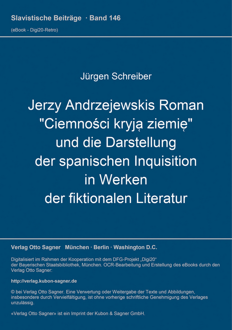 Jerzy Andrzejewskis Roman "Ciemności kryją ziemię" und die Darstellung der spanischen Inquisition in Werken der fiktionalen Literatur - Jürgen Schreiber