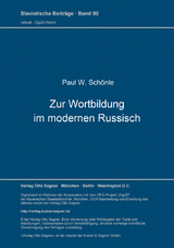 Zur Wortbildung im modernen Russisch - Paul W. Schönle