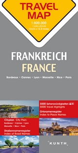 KUNTH TRAVELMAP Frankreich 1:800.000