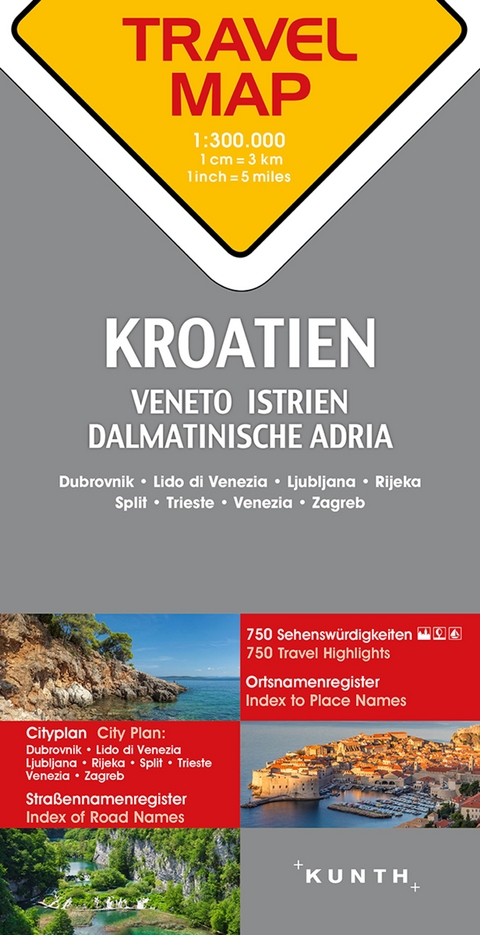 KUNTH TRAVELMAP Kroatien 1:300.000