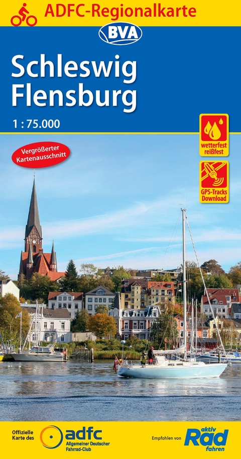 ADFC-Regionalkarte Schleswig Flensburg 1:75.000, reiß- und wetterfest, GPS-Tracks Download