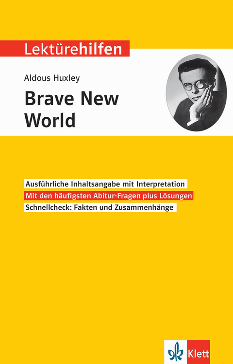 Klett Lektürehilfen Aldous Huxley, Brave New World