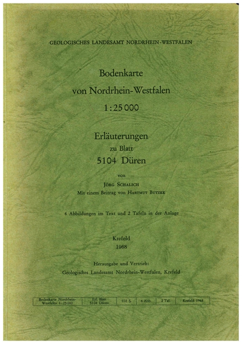 Bodenkarten von Nordrhein-Westfalen 1:25000 / Düren - Jörg Schalich