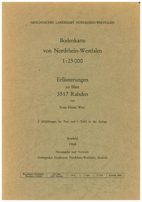 Bodenkarten von Nordrhein-Westfalen 1:25000 / Rahden - Karl H Will