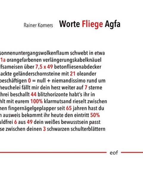 Worte Fliege Agfa - Rainer Komers