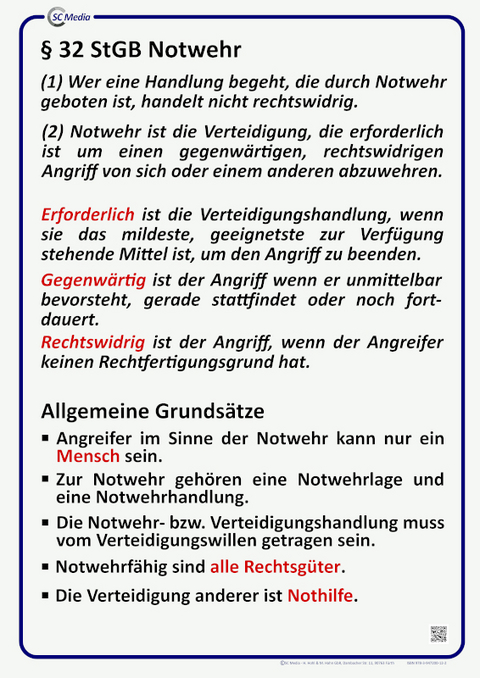 Lehrtafel § 32 StGB Notwehr - Helmut Hohl