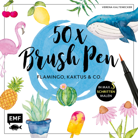 50 x Brush Pen – Flamingo, Kaktus und Co. - Verena Kaltenecker