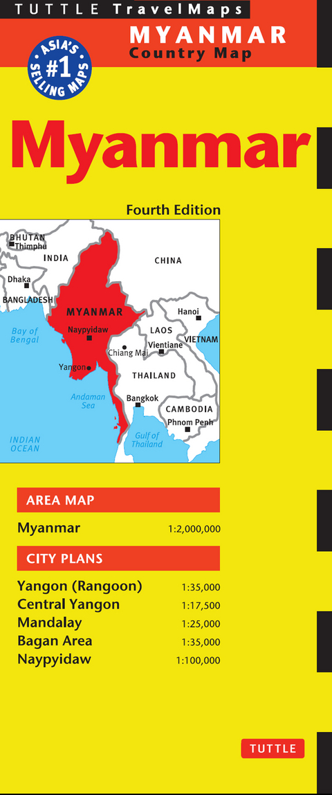 Myanmar Travel Map Fourth Edition - 