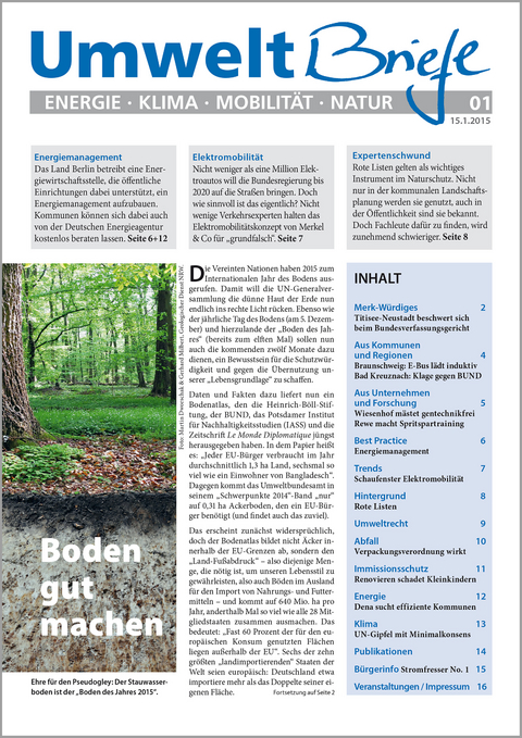 Zeitschrift UmweltBriefe Heft 01/2015 - 