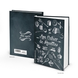 Rezeptbuch "Mon cahier de recettes" schwarz weiß (Hardcover A5, Blankoseiten)