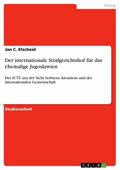 Der internationale Strafgerichtshof für das ehemalige Jugoslawien - Jan C. Etscheid