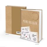 XXL Kollegenbuch "Notizzettel" Kraftpapier-Optik beige (Hardcover A4, Blankoseiten)
