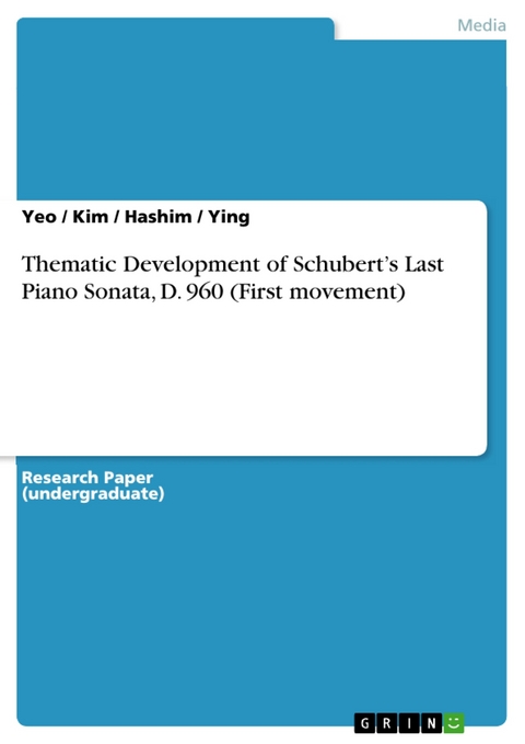 Thematic Development of Schubert’s Last Piano Sonata, D. 960 (First movement) -  Yeo,  Kim,  Hashim,  Ying