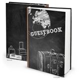 Gästebuch "GUESTS Koffer" schwarz weiß (Hardcover A4, Blankoseiten)