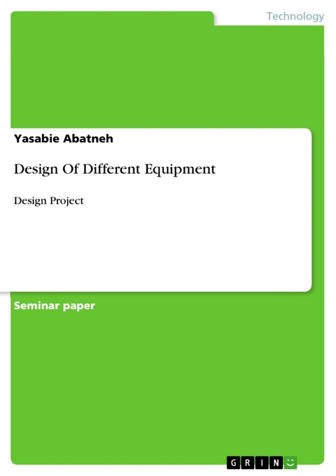 Design Of Different Equipment - Yasabie Abatneh