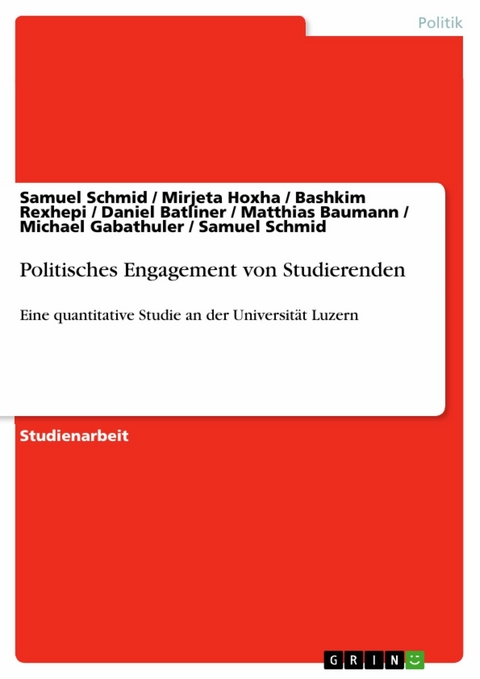 Politisches Engagement von Studierenden -  Samuel Schmid,  Mirjeta Hoxha,  Bashkim Rexhepi,  Daniel Batliner,  Matthias Baumann,  Michael Gabathuler