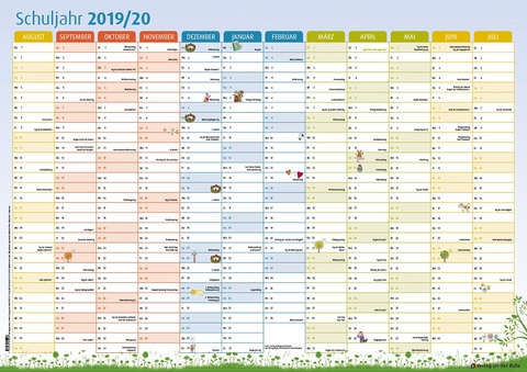 Der Schuljahres-Wandkalender 2019/2020
