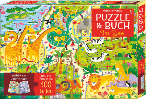 Puzzle & Buch: Im Zoo - Kirsteen Robson