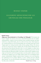 Allgemeine Menschenkunde als Grundlage der Pädagogik - Steiner, Rudolf; Rudolf Steiner Nachlassverwaltung; Dietler, Urs