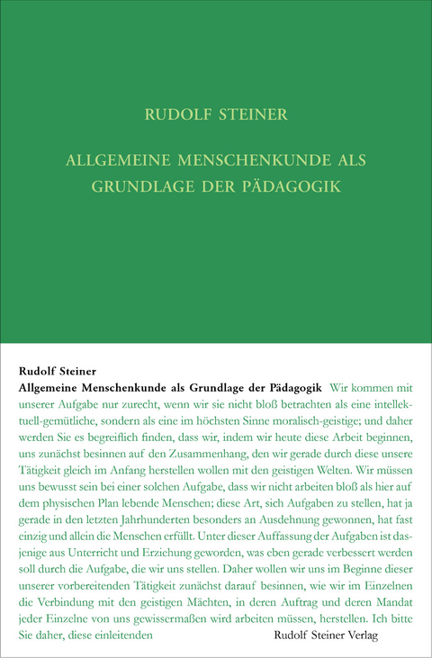 Allgemeine Menschenkunde als Grundlage der Pädagogik - Rudolf Steiner