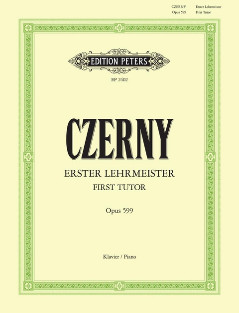 First Tutor Op. 599 for Piano - 