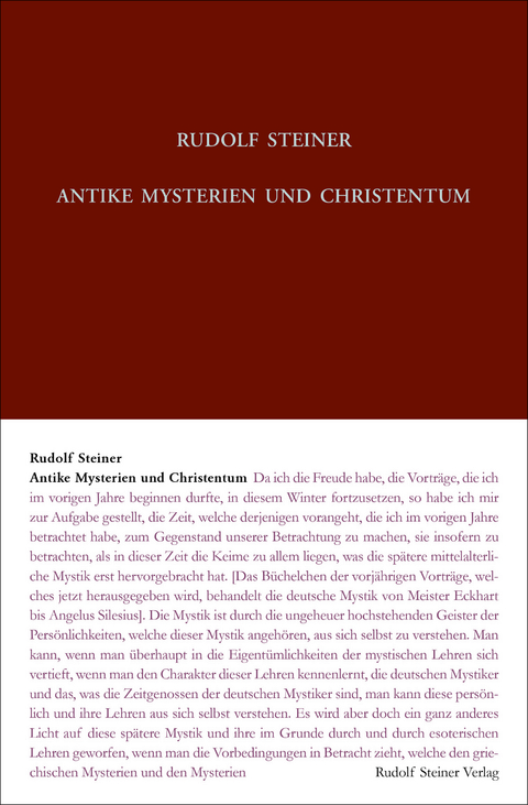 Antike Mysterien und Christentum - Rudolf Steiner