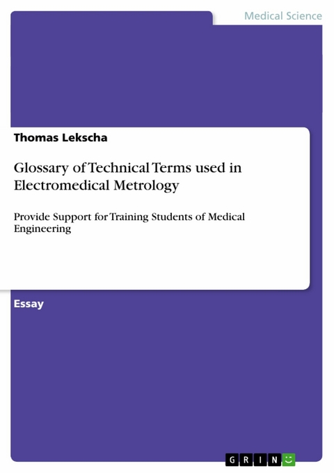 Glossary of Technical Terms used in Electromedical Metrology -  Thomas Lekscha