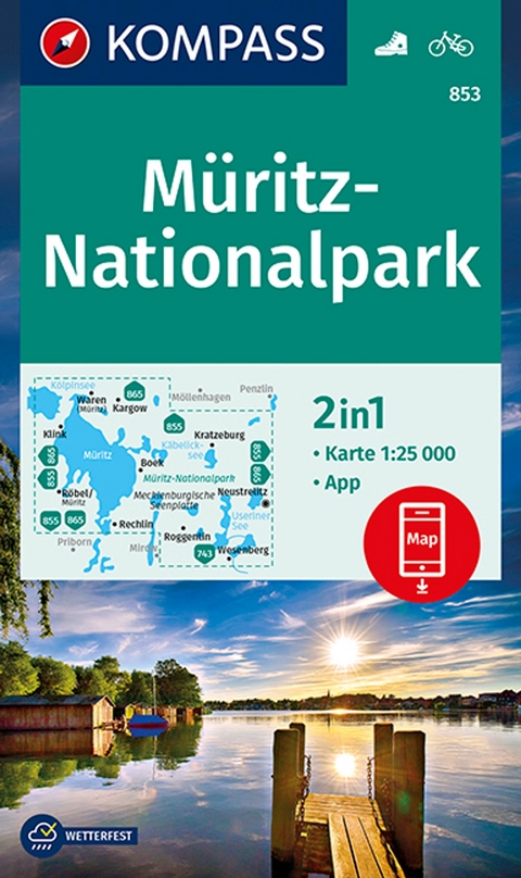 KOMPASS Wanderkarte 853 Müritz-Nationalpark