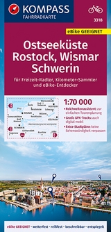 KOMPASS Fahrradkarte 3318 Ostseeküste, Rostock, Wismar, Schwerin 1:70.000 - 