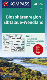 KOMPASS Wanderkarte Biosphärenregion Elbtalaue-Wendland - 