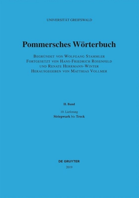 Pommersches Wörterbuch / Striepwark bis Treck - 