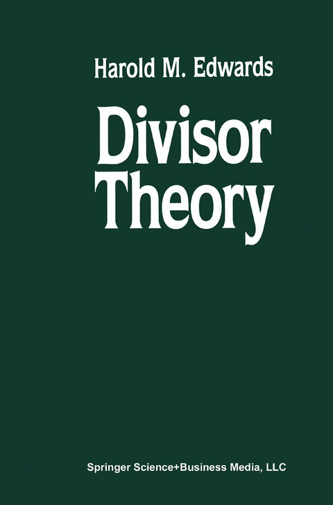 Divisor Theory - Harold M. Edwards