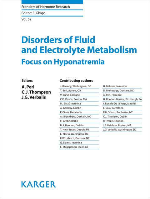 Disorders of Fluid and Electrolyte Metabolism - 