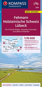 KOMPASS Fahrradkarte 3316 Fehmarn, Holsteinische Schweiz, Lübeck 1:70.000