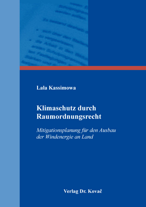 Klimaschutz durch Raumordnungsrecht - Lala Kassimowa