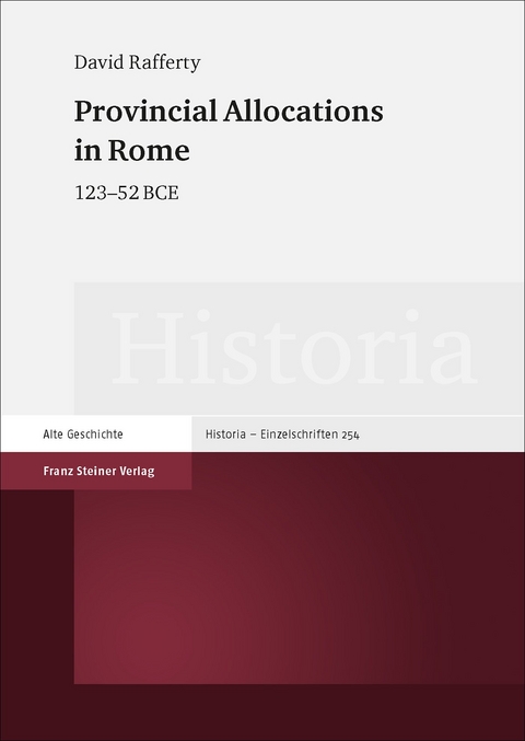 Provincial Allocations in Rome - David Rafferty