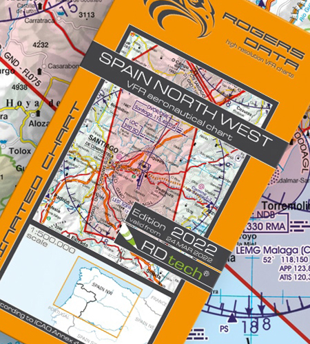 Spain North West ICAO VFR Luftfahrtkarte 500k