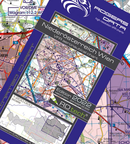 Lower Austria & Vienna ICAO VFR Luftfahrtkarte 200k