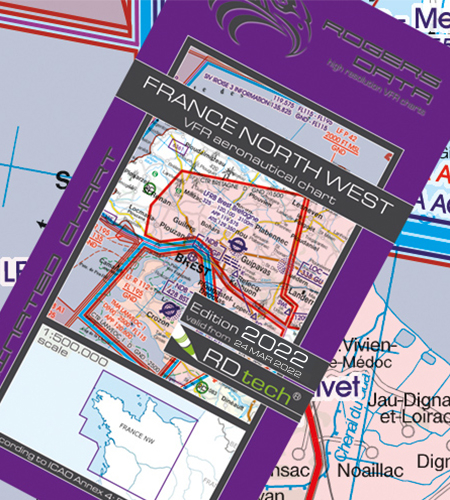 France North West ICAO VFR Luftfahrtkarte 500k