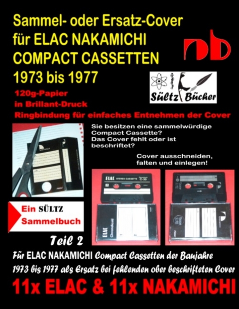 Sammel- oder Ersatz-Cover für ELAC NAKAMICHI COMPACT CASSETTEN 1973 bis 1977 - Uwe H. Sültz