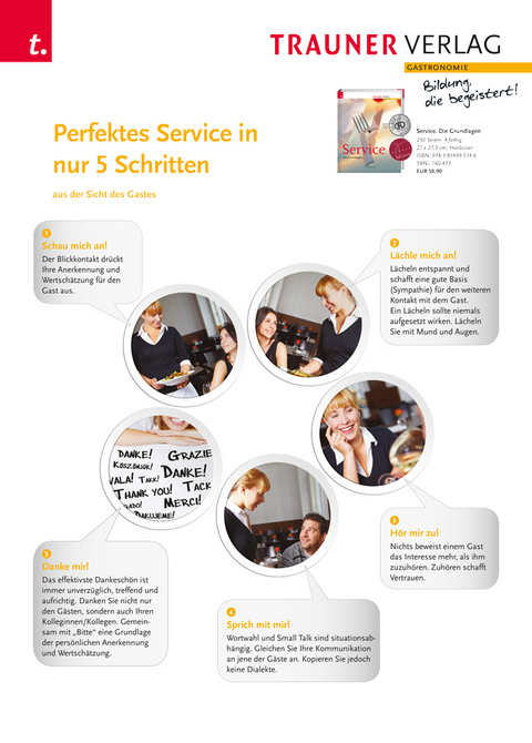 Poster: Perfektes Service in nur 5 Schritten (aus der Sicht des Gastes) - 