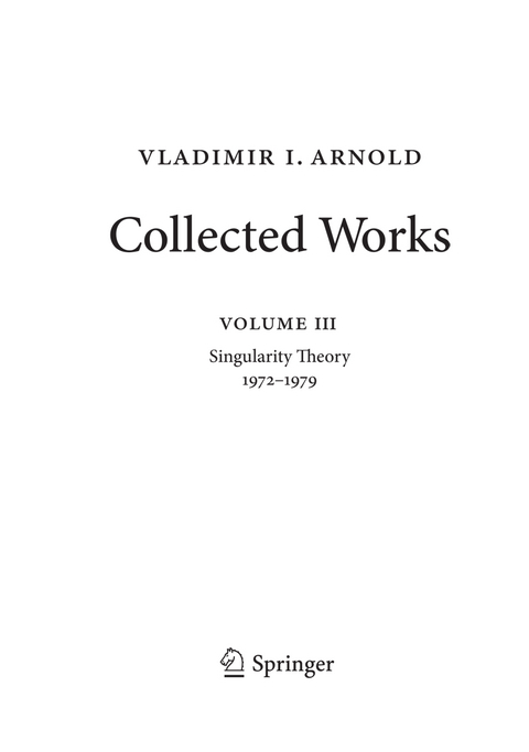 Vladimir Arnold – Collected Works - Vladimir I. Arnold