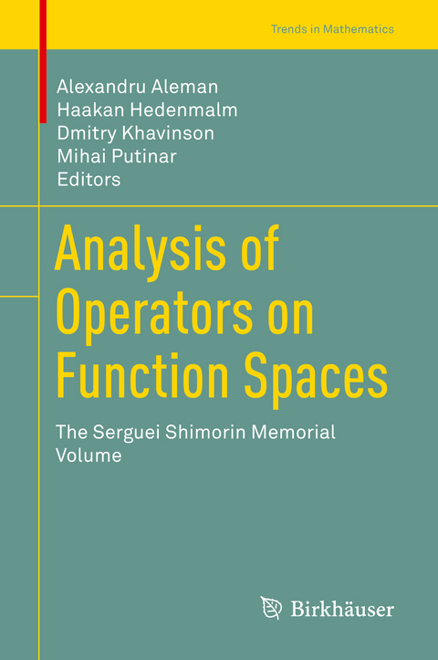 Analysis of Operators on Function Spaces - 