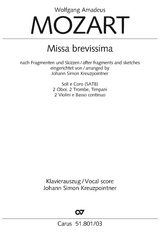 Missa brevissima (Klavierauszug) - Wolfgang Amadeus Mozart