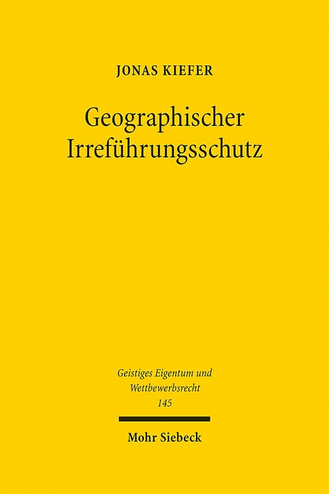 Geographischer Irreführungsschutz - Jonas Kiefer