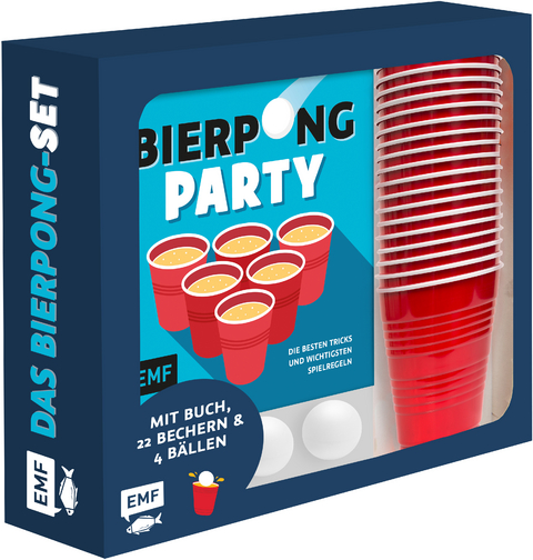 Das Bierpong-Set – Mit Buch, 22 Bechern und 4 Bällen