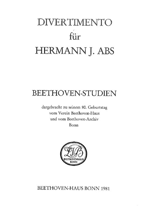 Divertimento für Hermann J. Abs - 