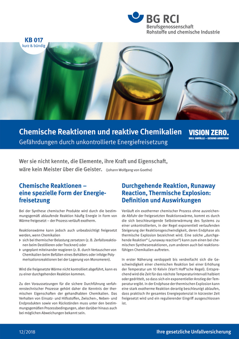 KB 017 Cemische Raktionen und reaktive Chemikalien